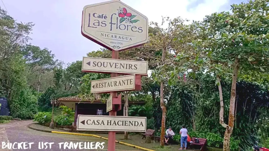 Sign for Cafe Las Flores Mombacho Nicaragua