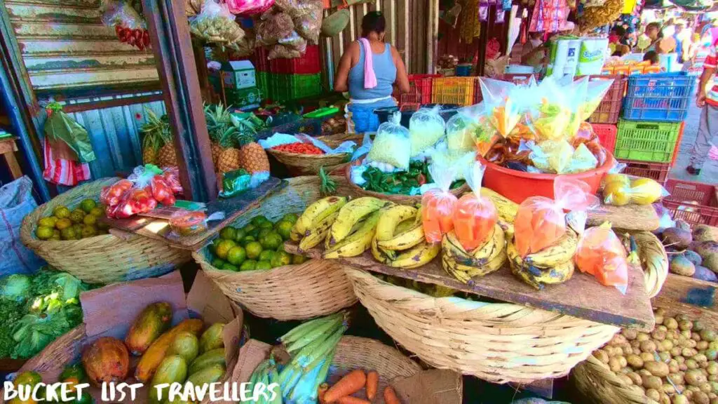 Produce at a market stall in Mercado Municipal Granada Nicaragua