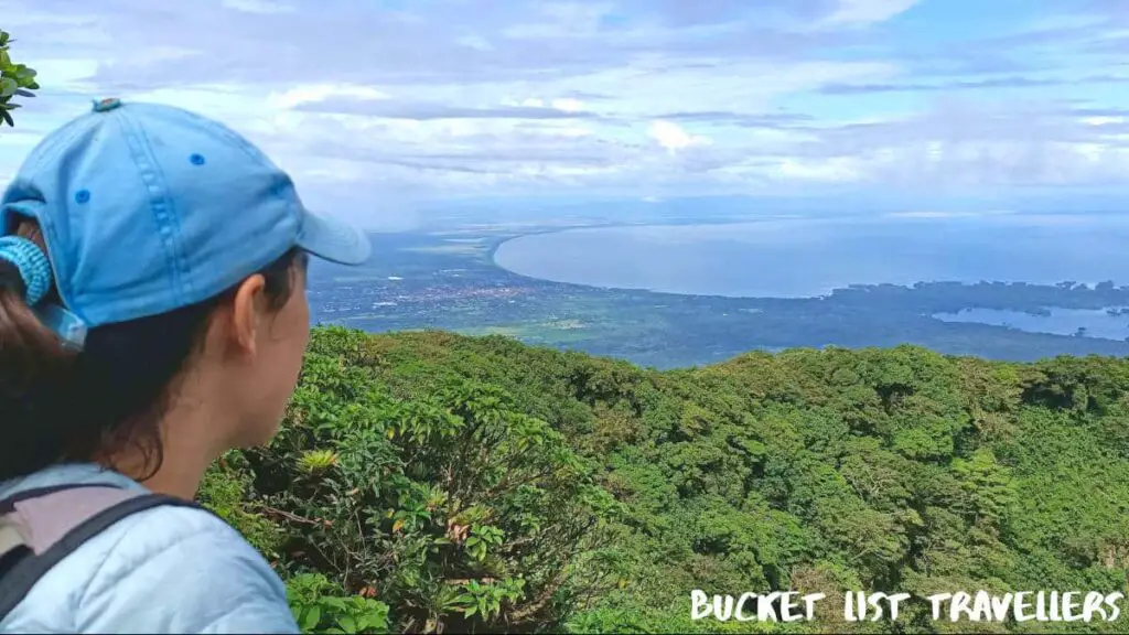 Woman Enjoying View at Mombacho Hike 1st Lookout