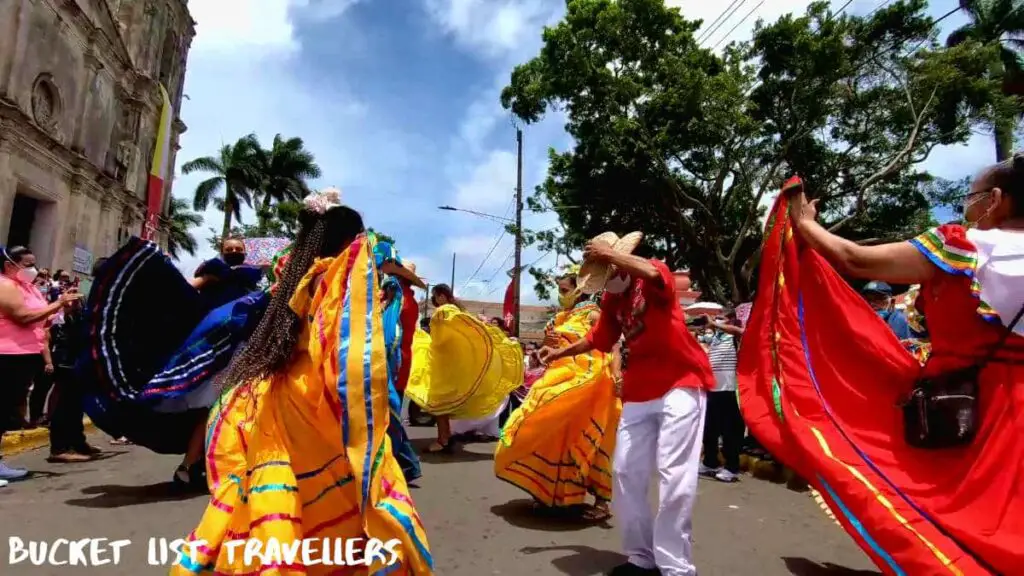 Dancers at Tope de los Santos Jinotepe Nicaragua, Traditional Nicaraguan Dress