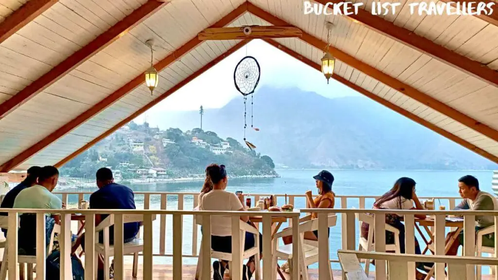 Sababa Restaurant San Pedro Guatemala, lakeside restaurant, dreamcatcher, Lake Atitlan, water view