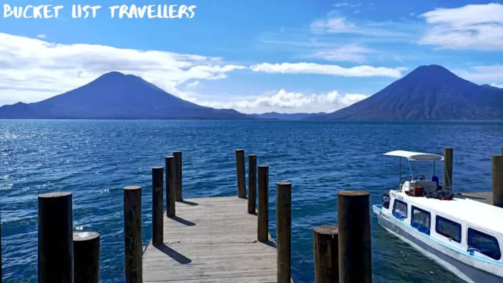 Boat at Wharf at Santa Cruz Lake Atitlan Guatemala