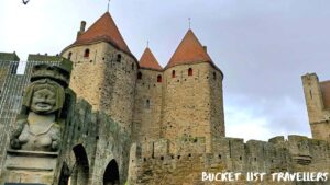 Buste de Dame Carcas Carcassonne France, Medieval Castle France