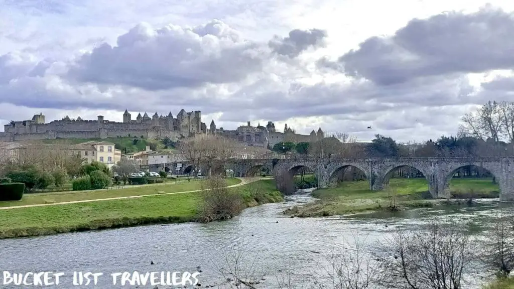 Cité de Carcassonne France, Pont Vieux, Aude River Carcassonne France