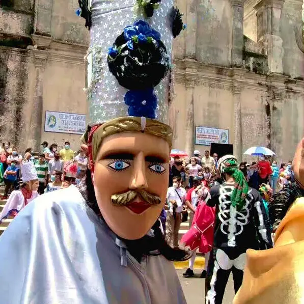 Los Diablitos in front of Parroquia Santiago Apostol Tope de los Santos Jinotepe Nicaragua