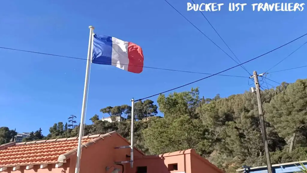 French Flag at Anse de Méjean Toulon France