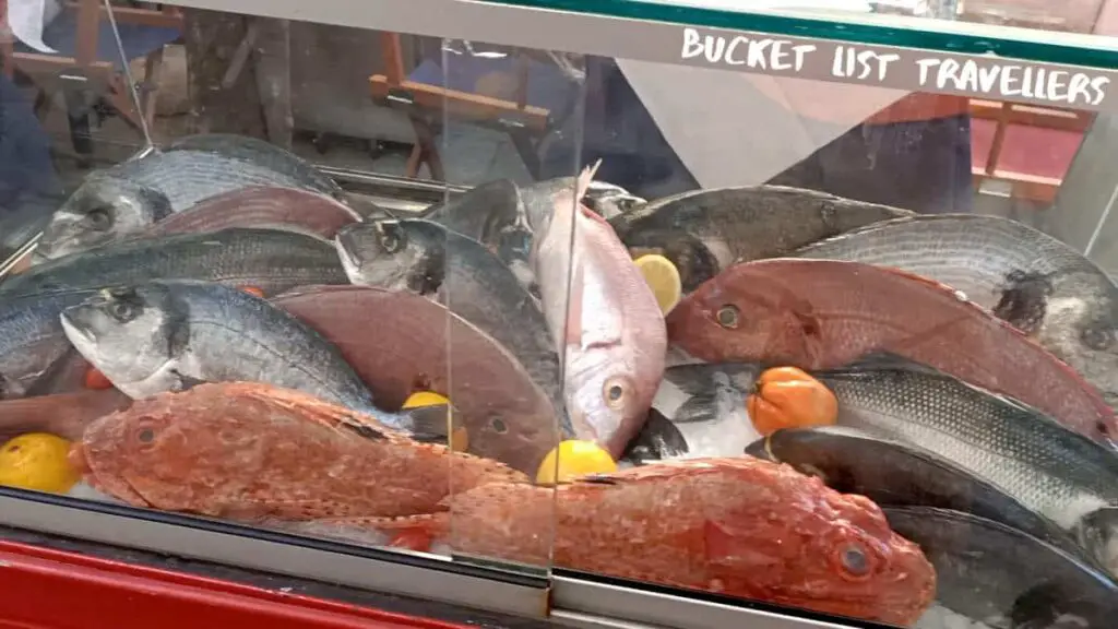 Fresh Fish Outside Restaurant Sanremo Italy