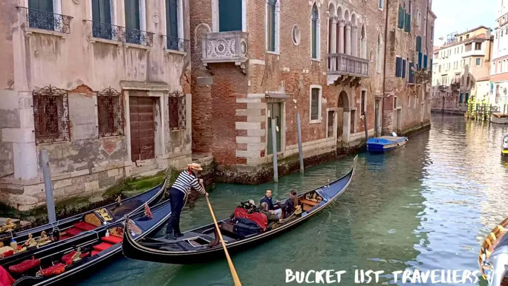 Gondola on Rio di San Polo Venice Italy