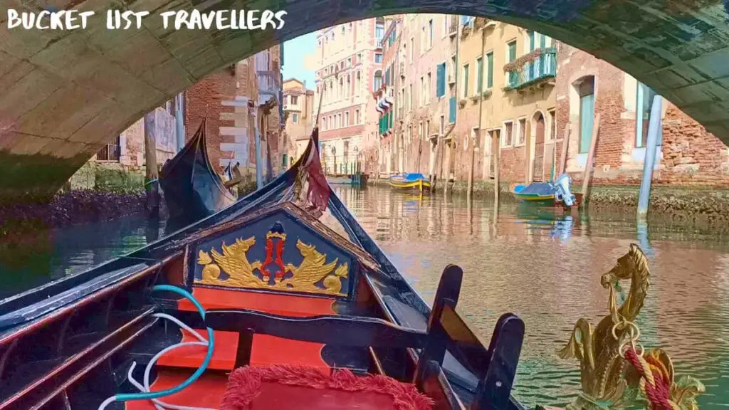 Gondola Ride Under Bridge Venice Italy