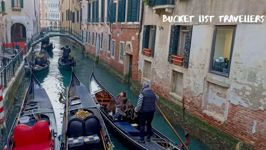 Gondolas on Rio de l'Alboro Venice Italy