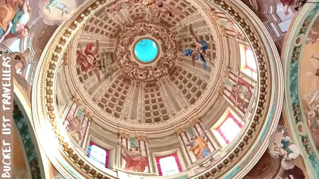 Painted Ceiling of Santuario della Madonna della Costa Sanremo Italy, dome ceiling Italy