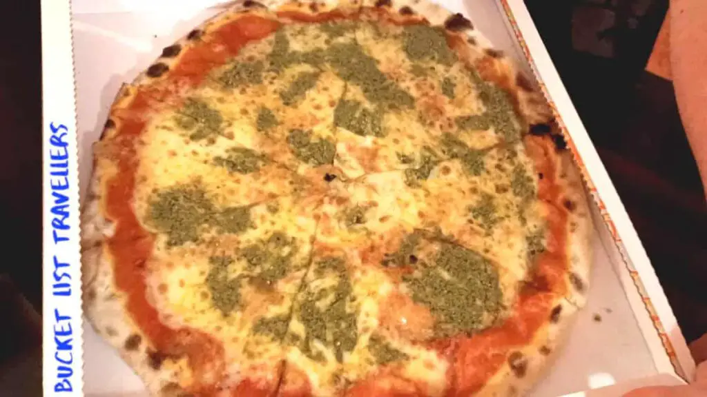 Pesto Pizza from Pizza Power Sanremo Italy