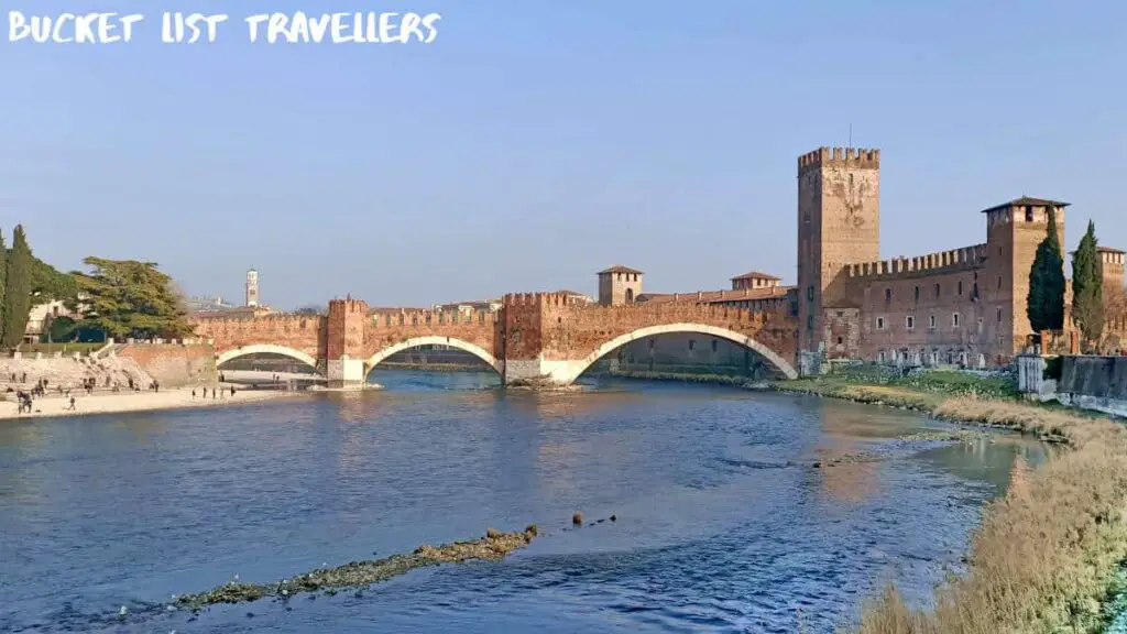 Ponte di Castelvecchio and the Adige River Verona Italy