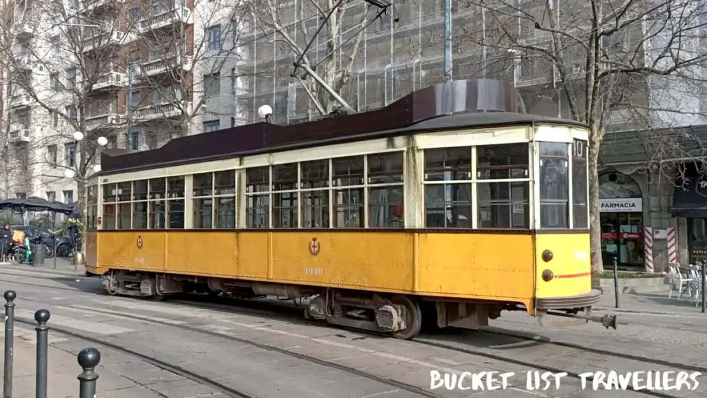 Yellow Tram Milan Italy