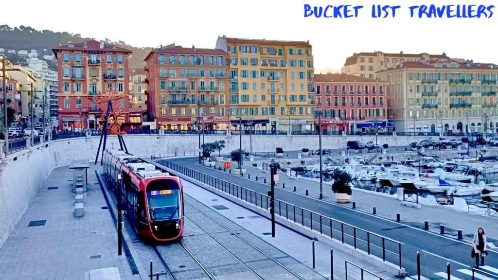 Tram at Port de Nice Lympia France