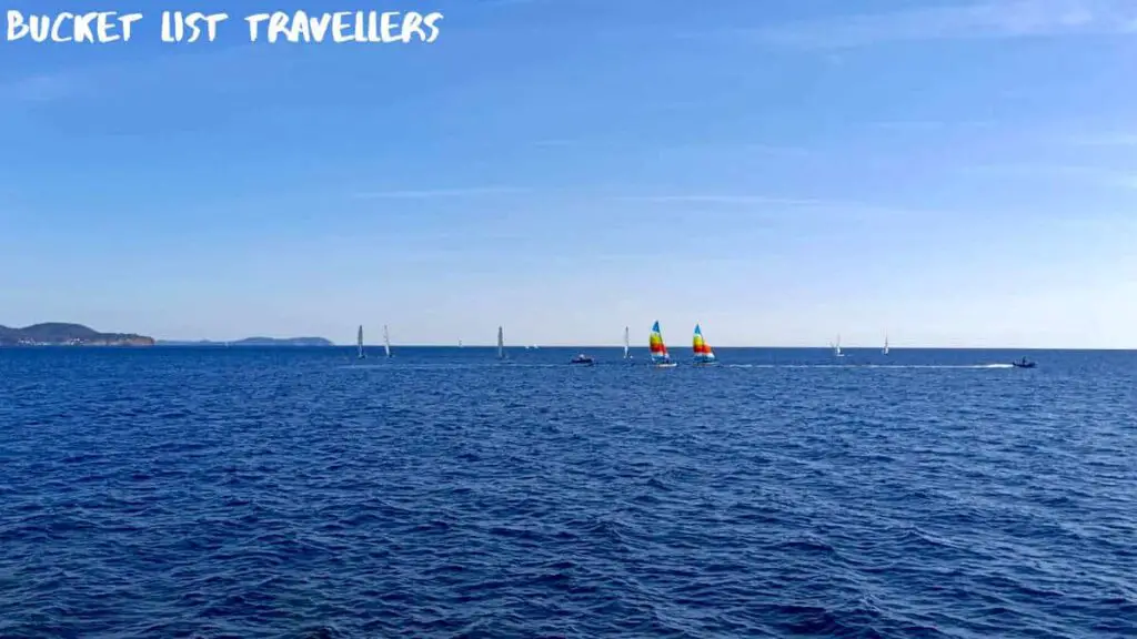 Yachts at Plages du Mourillon Toulon France