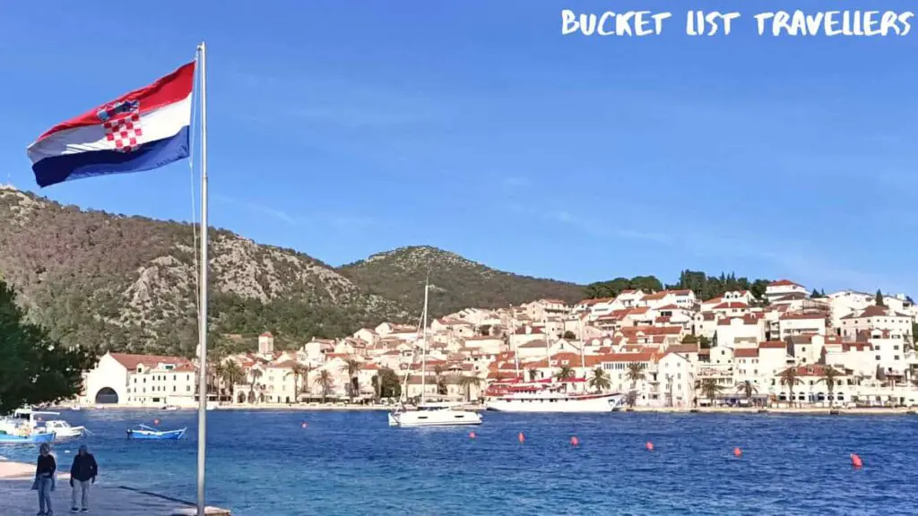 Croatian Flag at Port of Hvar