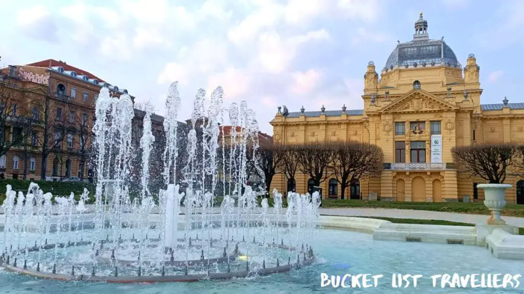 Fountain at Art Pavilion in Zagreb Croatia