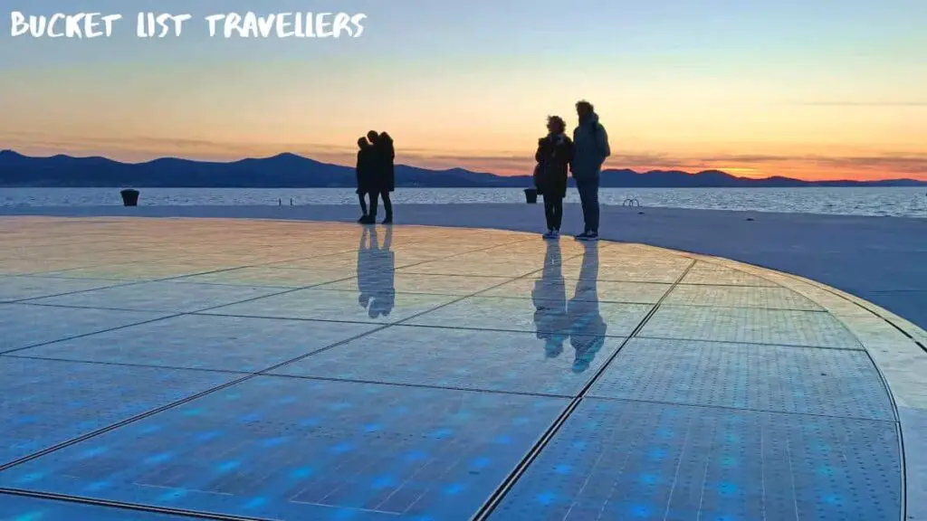 Monument to the Sun at Sunset Zadar Croatia