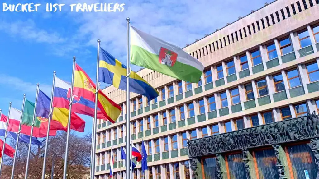 National Assembly Building of Slovenia, Ljubljana flag, country flags