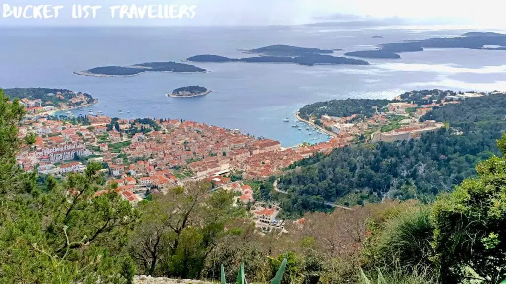 View from Napoleon Fortress Hvar Croatia