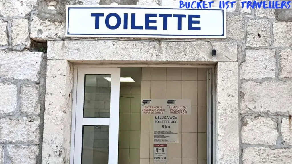 Public Toilets Korcula Croatia, 5 kuna toilet use
