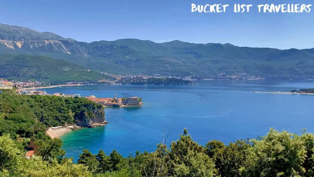 View of Budva Montenegro from Fort Mogren