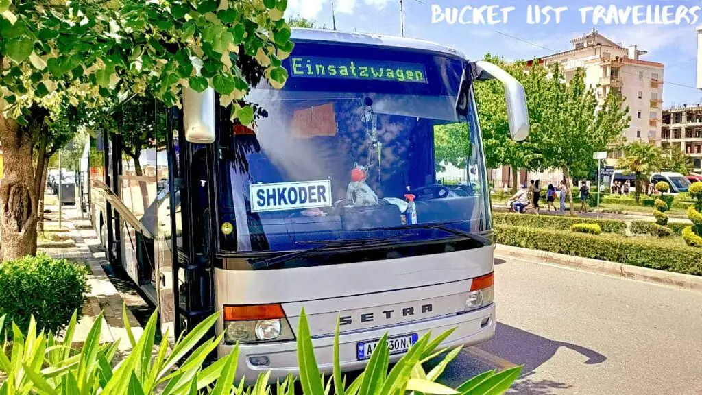 Bus from Shkodra to Tirana Albania