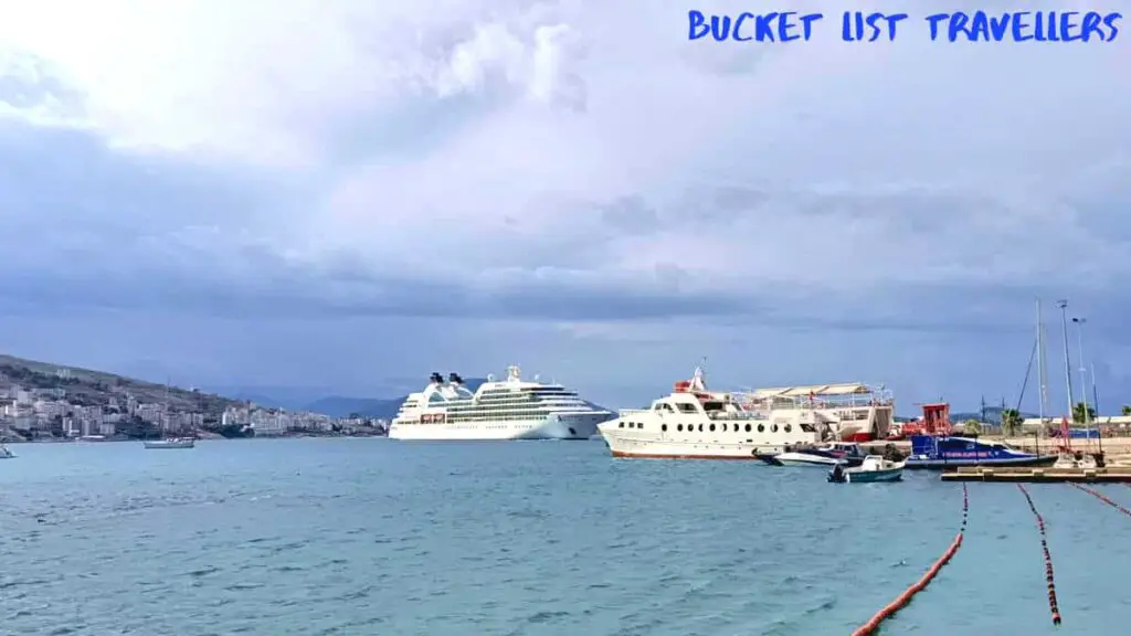 Ships at Port of Saranda Albania