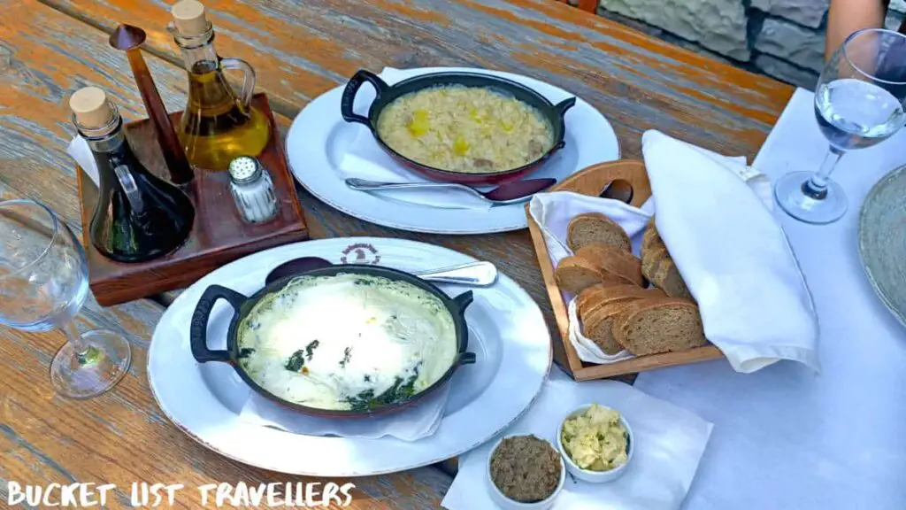 Traditional Albanian Food from Sofra e Ariut Restaurant Tirana Albania