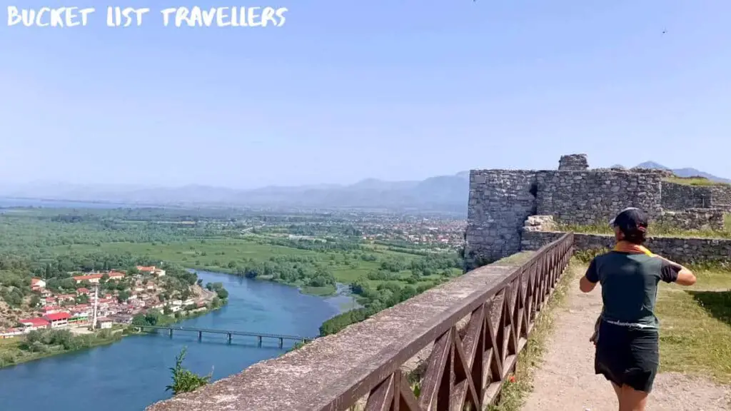 Woman Walking Around Rozafa Castle Albania