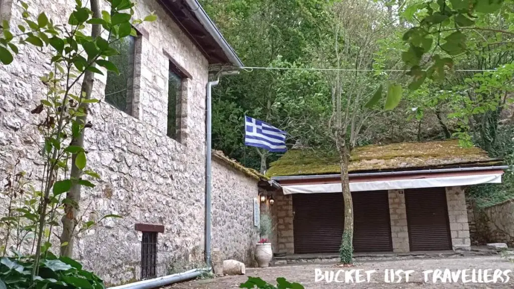Ali Pasha and Revolutionary Period Museum Ioannina Island Greece, Greek flag