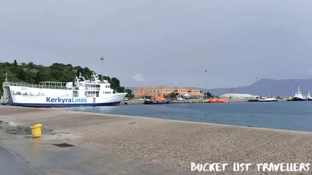 Kerkyra Lines Ferry at Port of Corfu Greece