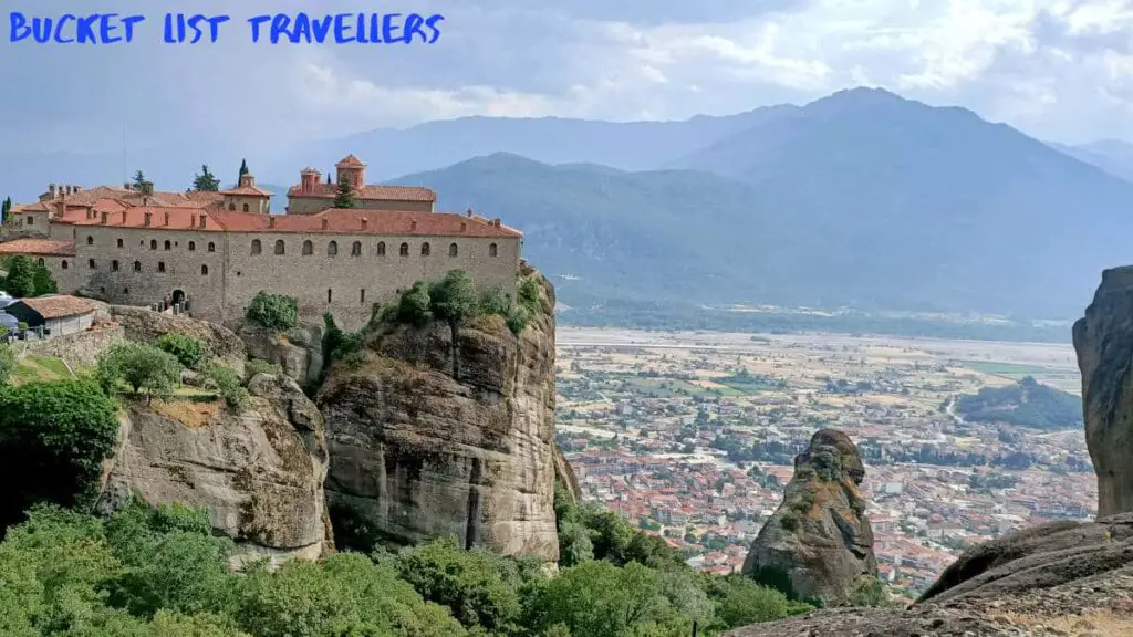 Monastery of St Stephan Meteora from lookout