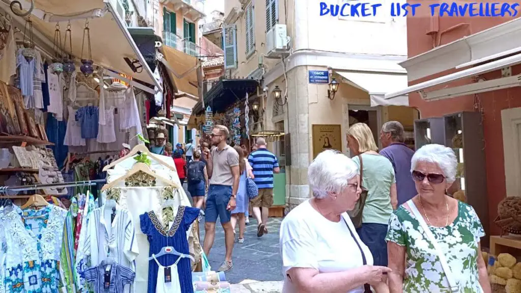 Shops at Corfu Old Town Greece