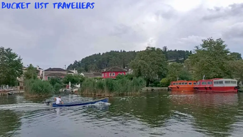 Speedboat on Lake Pamvotida Ioannina Greece