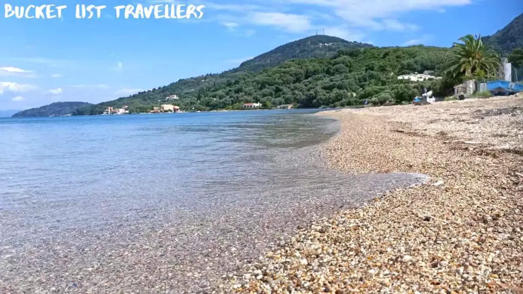 The water's edge at Messonghi Beach Corfu Beach