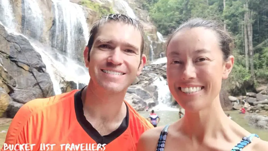 Couple at Sungai Pandan Waterfall Kuantan Malaysia