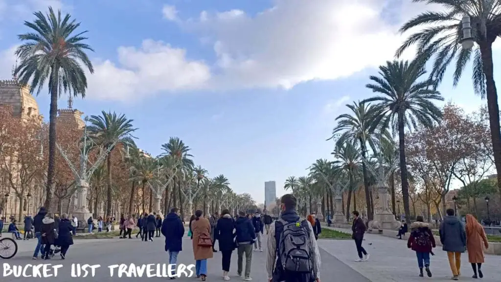 Passeig de Lluís Companys Barcelona Spain, promenade Spain