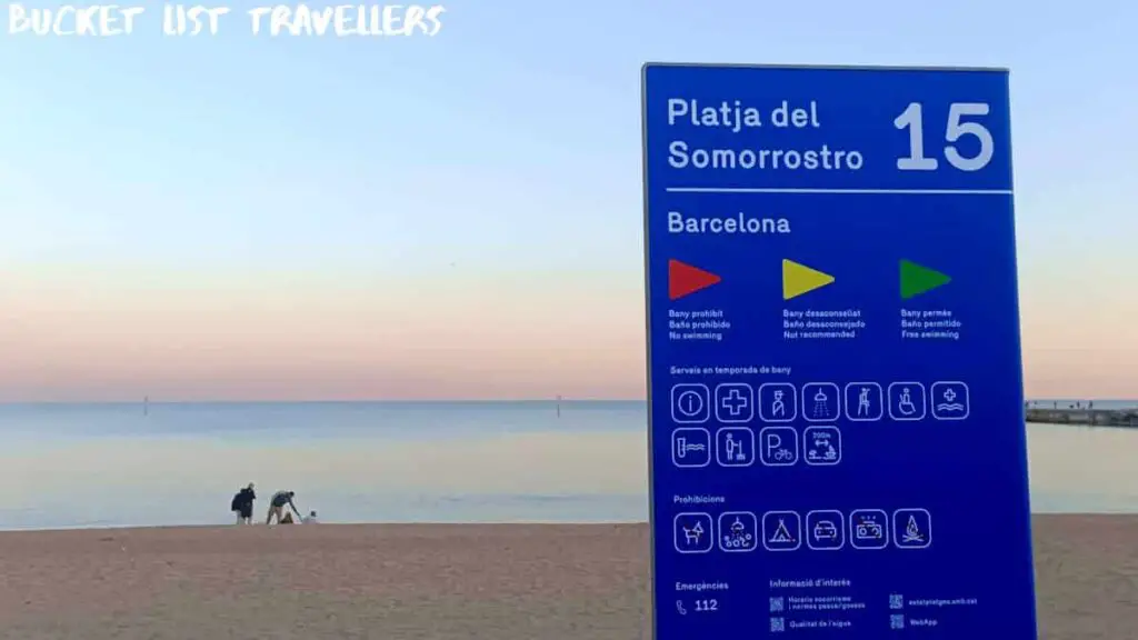 Sunset at Platja del Somorrostro Barcelona Spain