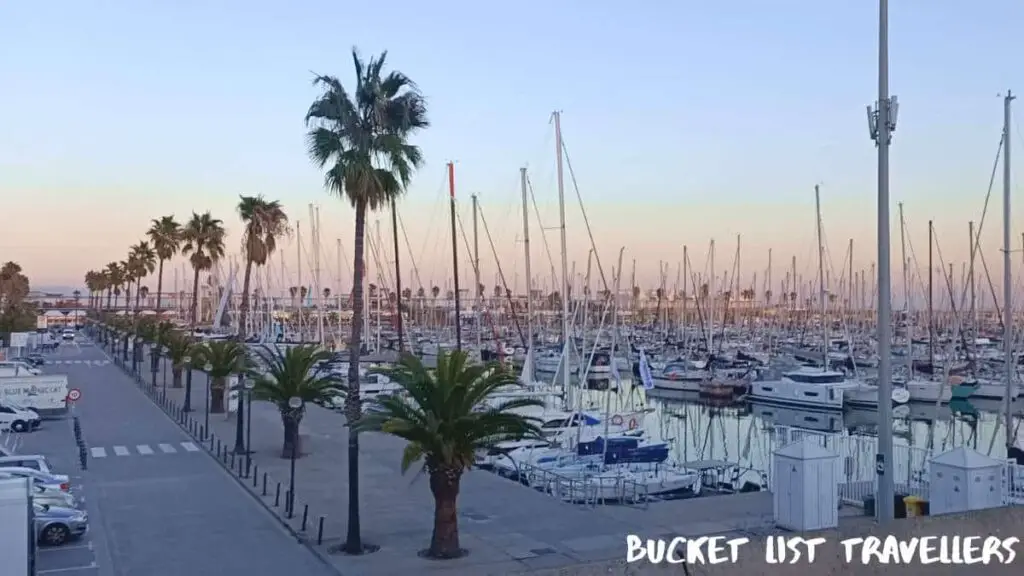 Sunset at Port Olímpic Barcelona Spain