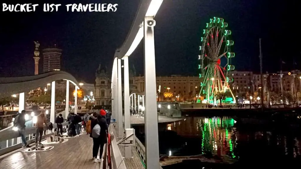 Rambla De Mar Barcelona Spain, ferris wheel