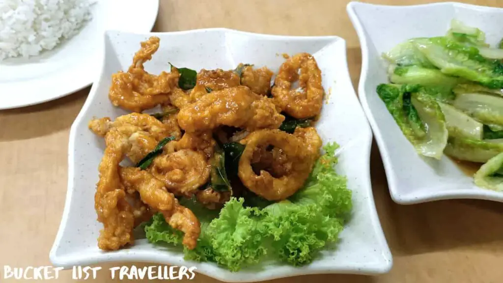Salted Egg Squid and Oyster Vegetables-T&K Seafood Restaurant Mersing Malaysia