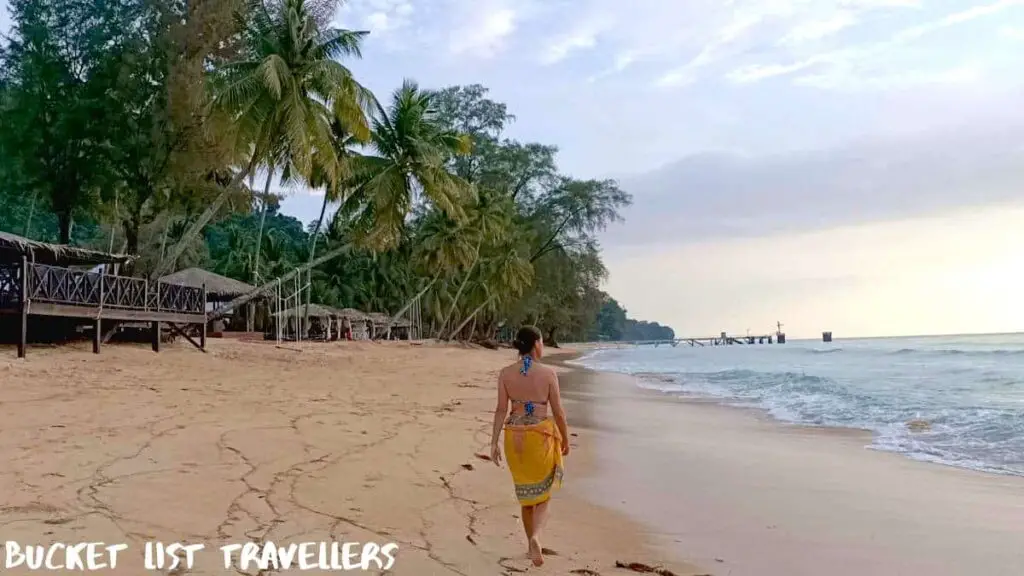 Woman Walking on Beach-Berjaya Tioman Resort Malaysia