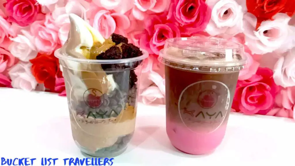 Brownie Ice Cream and Ice Rose Latte - Kaya Dessert Cafe Gua Musang Malaysia