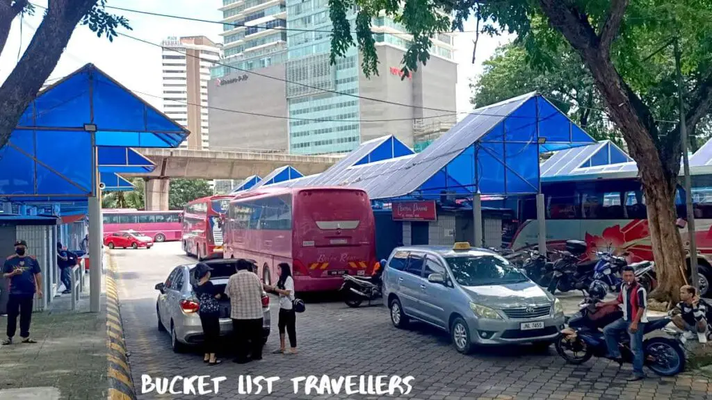 Buses and Taxis - Bus Stop Pekeliling Kuala Lumpur Malaysia