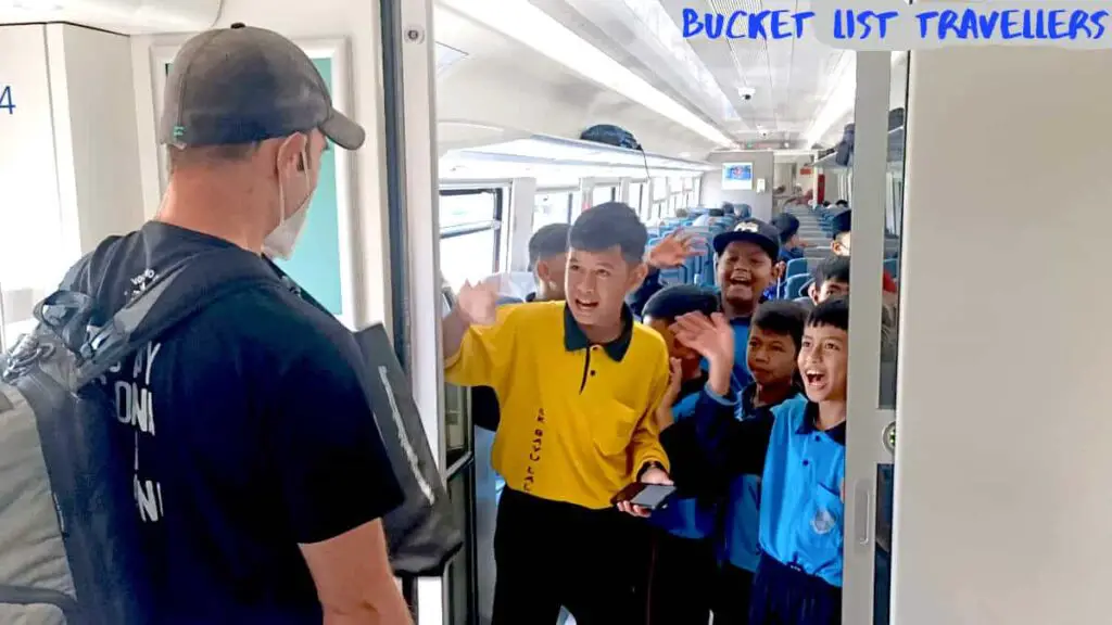 Friendly Locals - KTM Train - Kota Bharu to Kuala Krai Malaysia