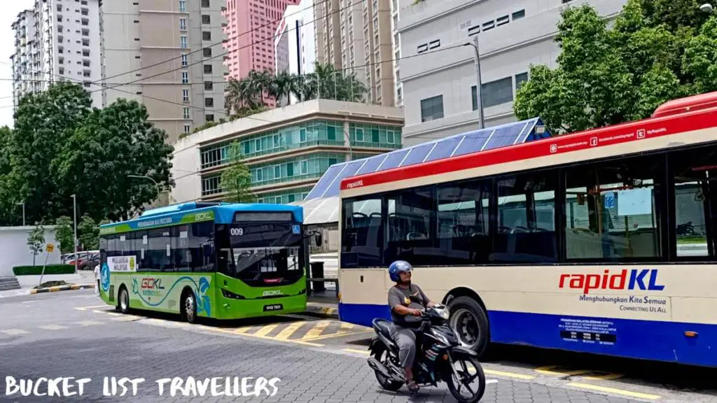 GoKL and rapidKL buses - Bus Stop Pekeliling Kuala Lumpur Malaysia