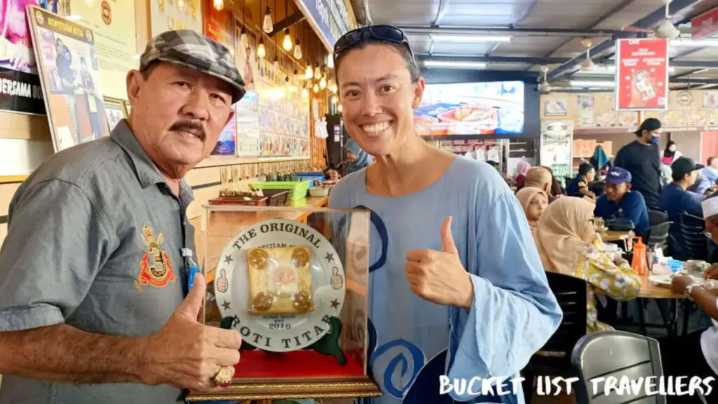 Jay and Mr Wong - Kopitiam Kita Kota Bharu Malaysia, The Original Roti Titab