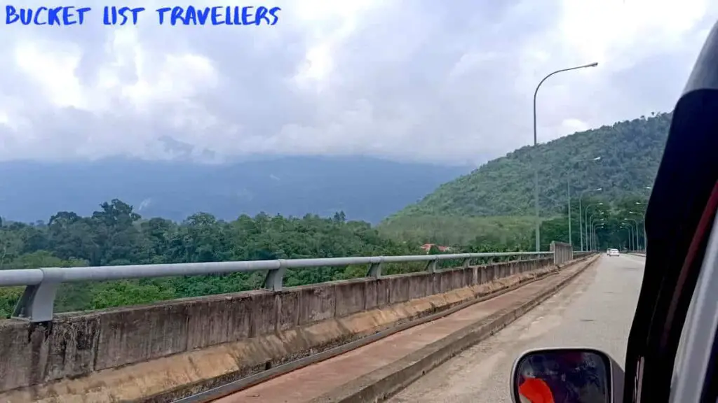 Jelawang Waterfall from Road Dabong Malaysia